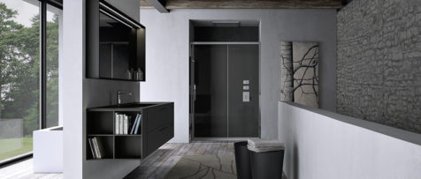 salle de bain noire mate