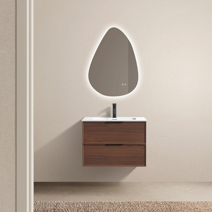 Walnut vanity unit with built-in sink (Borda)