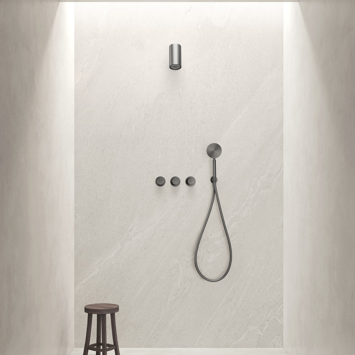 Ensemble de douche encastrée gun metal