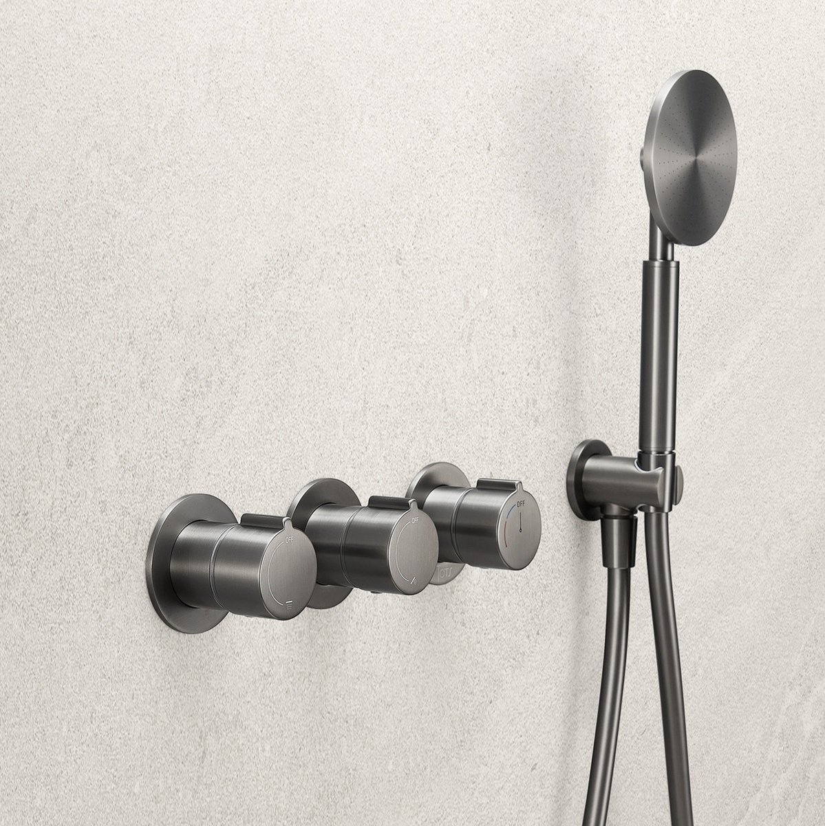 Douche encastrable gun metal