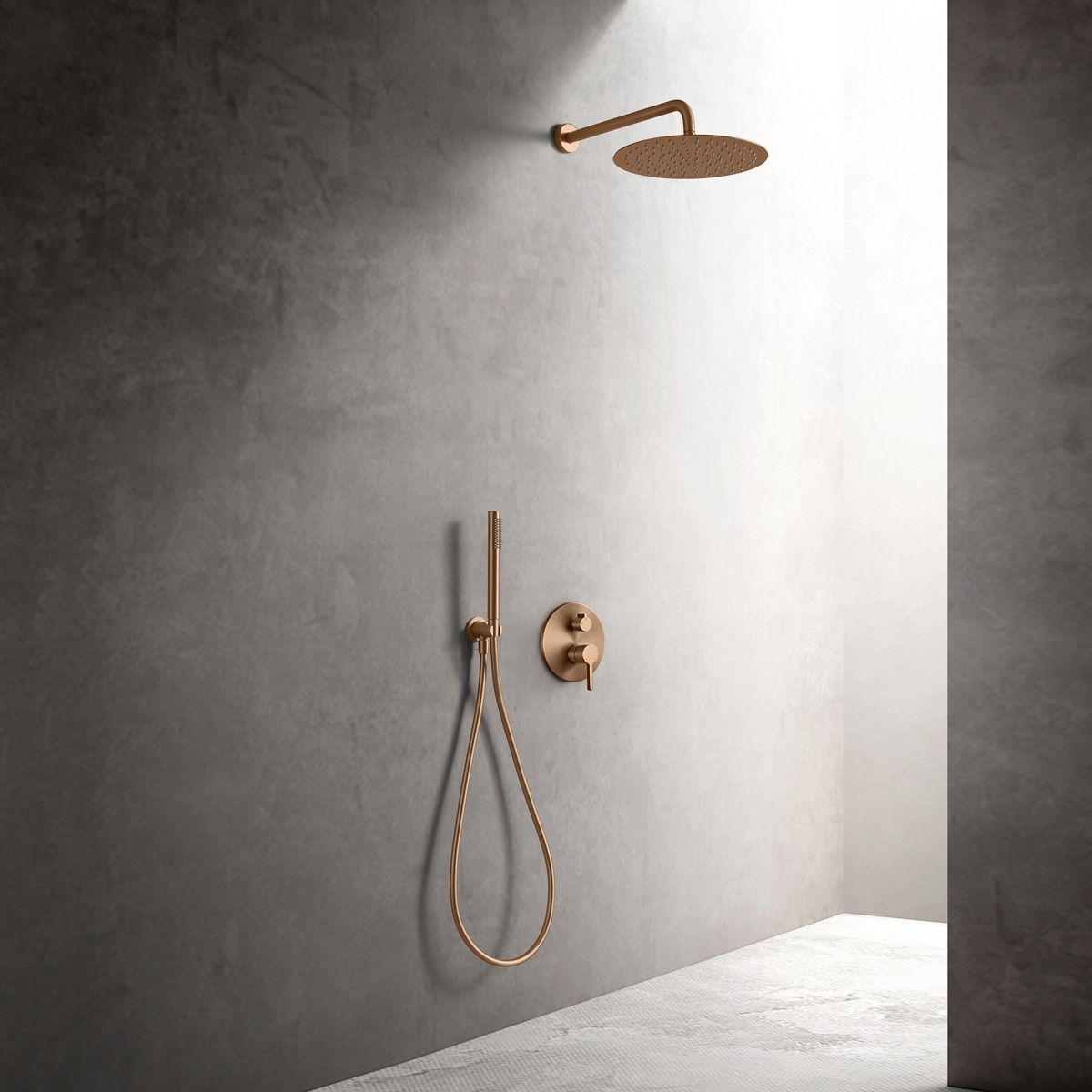 Kit de douche encastrable cezela bronze brossé