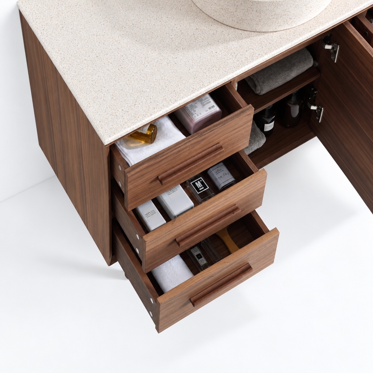 Meuble shelby 120 avec plan en terazzo