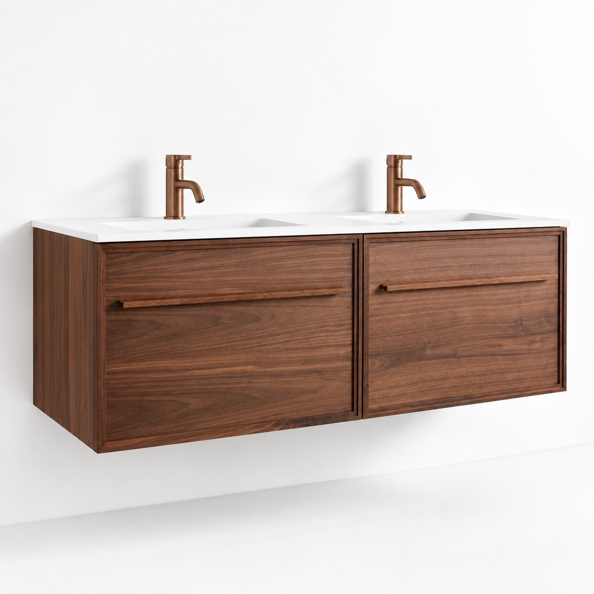 Meuble legno 140 double vasque blanc brillant