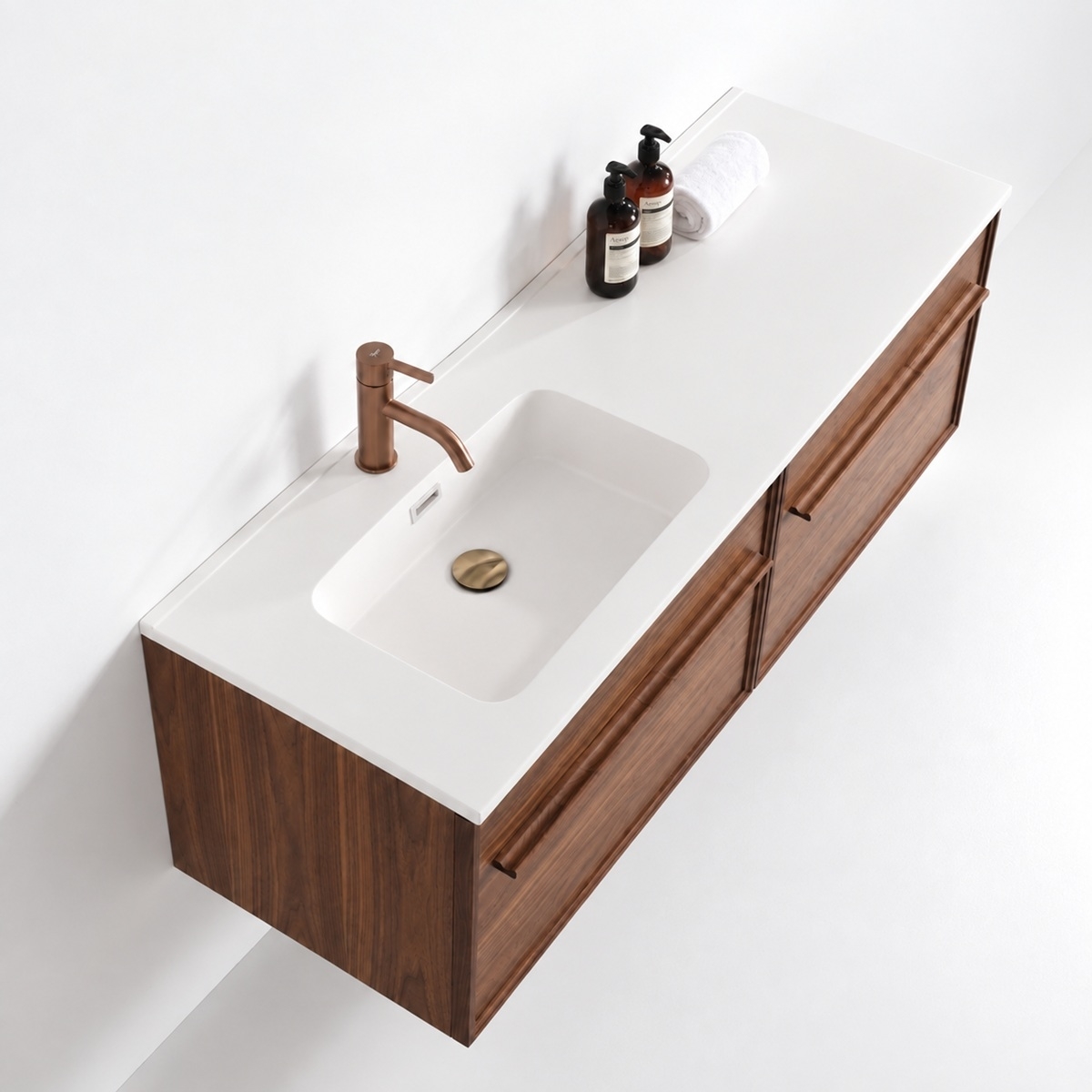 Meuble Legno 140 avec vasque à gauche