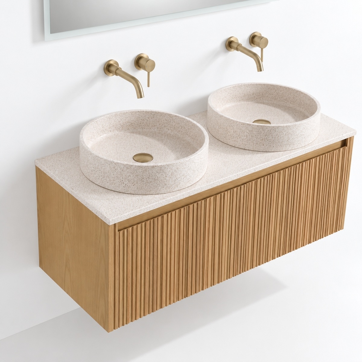 Meuble sculpt avec plan en terrazzo