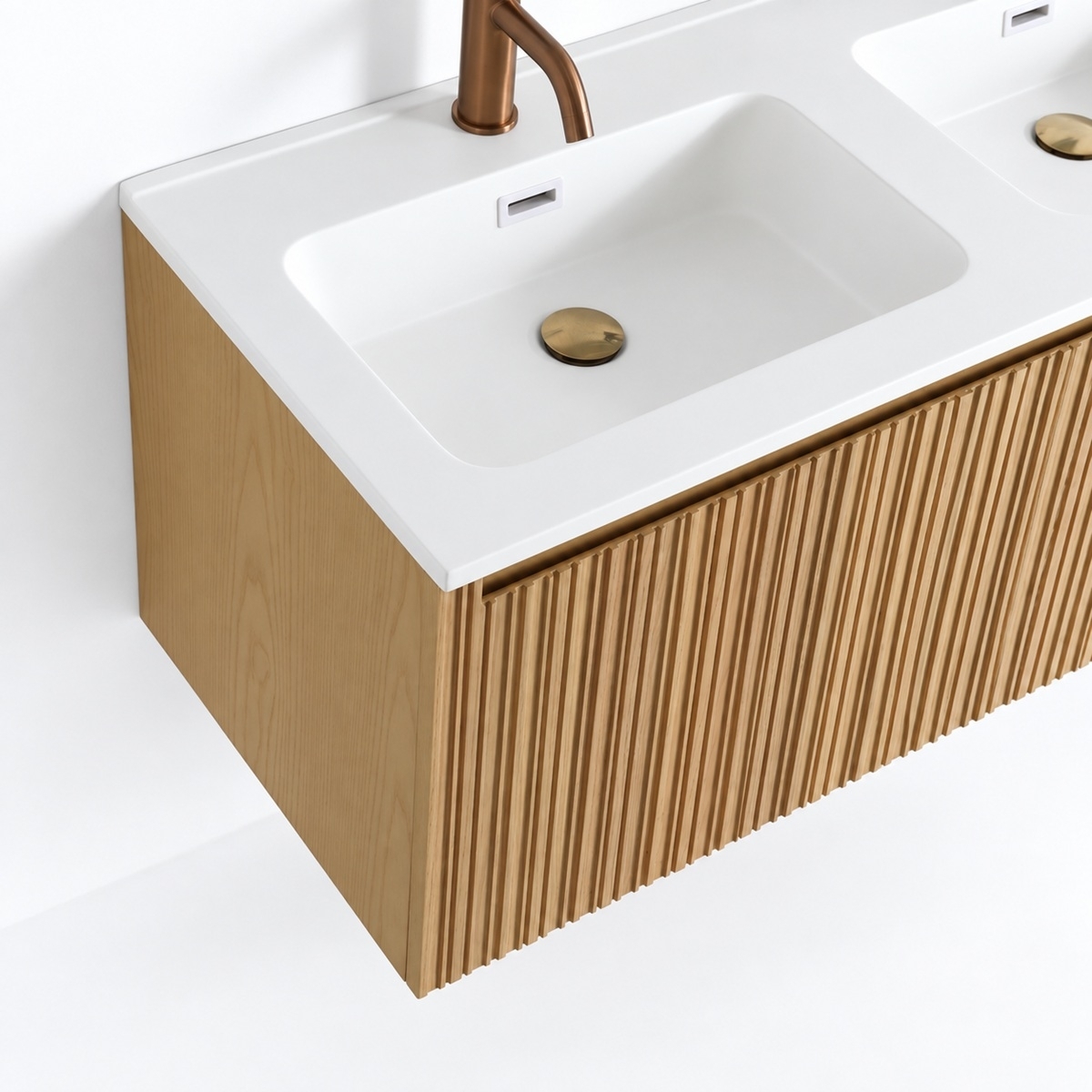 Zoom vasque sur le meuble sculpt
