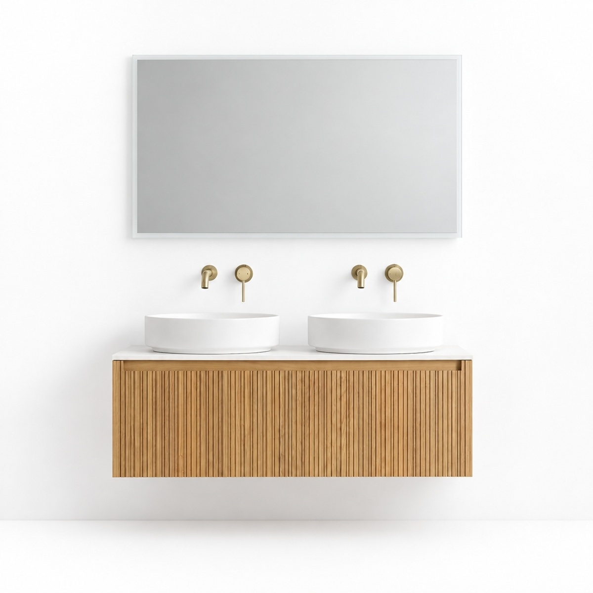 Meuble sculpt face plan avec double vasques