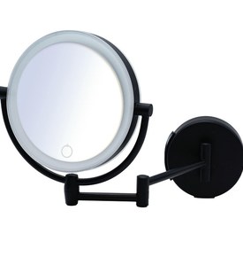 Miroir rond noir grossissant lumineux à LED 