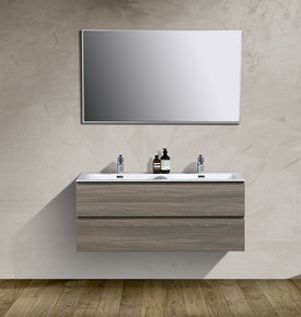 Meuble salle de bain double vasque Alicia 120 cm bois gris
