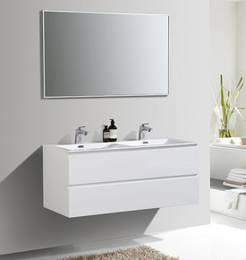 Meuble salle de bain double vasque Alicia 120 cm blanc mat