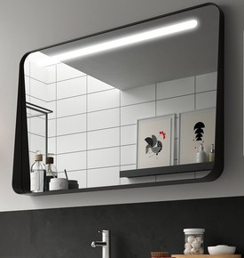 Miroir Apolo LED noir mat ou or 
