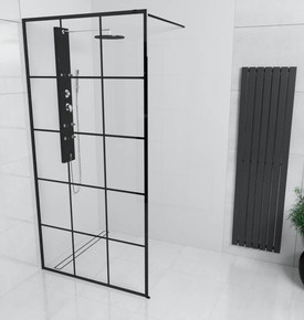 Paroi de douche fixe Atelier Noir 80 cm à 140 cm
