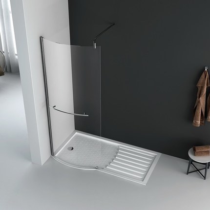 Paroi de douche fixe arrondie 120cm