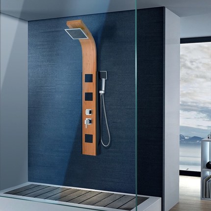 Colonne de douche hydromassante Bahya en bambou