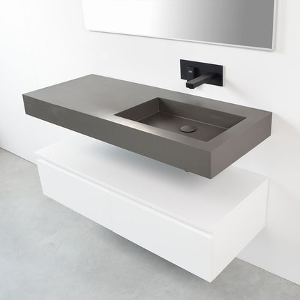 Ensemble vasque droite anthracite120 cm et meuble 120 cm