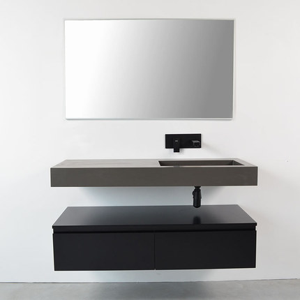 Ensemble vasque droite anthracite120 cm et meuble 120 cm