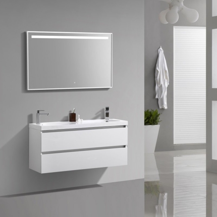 Meuble blanc brillant Slim Isla 120x38 cm