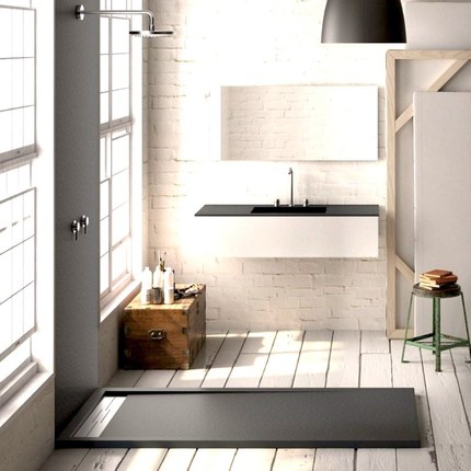 Receveur de douche Premium caniveau anthracite de 120 à 160 cm