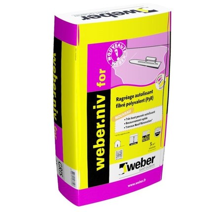 Ragréage fibré Weberniv for 25 kg