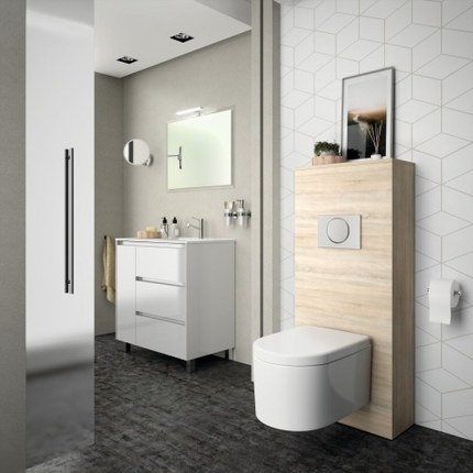 Lave mains couleur chêne pour wc ou petite salle de bain