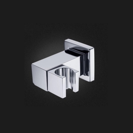 Support coude de raccordement mural douchette 8 cm
