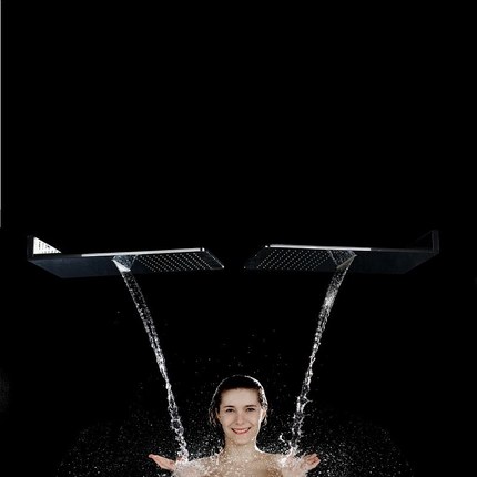 Pommeau de douche à effet de pluie/cascade carré 60 cm