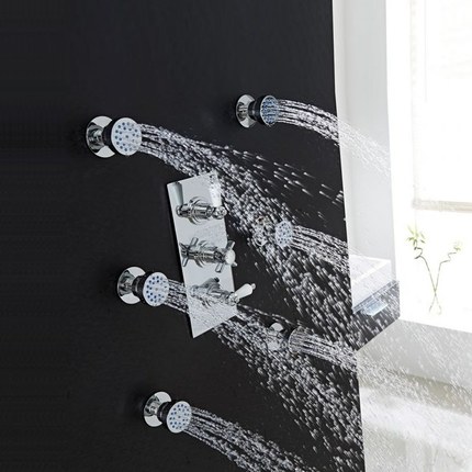 Buse de douche hydromassante à multi-jet rond 6 cm Slimo