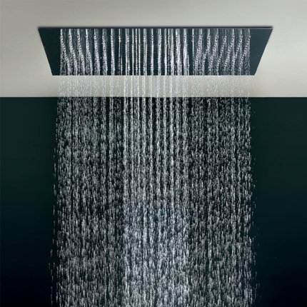 Plafond de douche à encastrer cascade et pluie Slim 80 cm