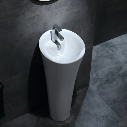Lavabo colonne totem oval blanc brillant 