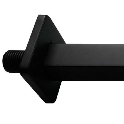 Bras de douche mural carré noir 40 cm