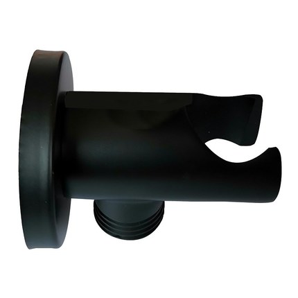 Support à raccord mural douchette rond noir