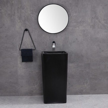 Lavabo totem carré noir Cuboid