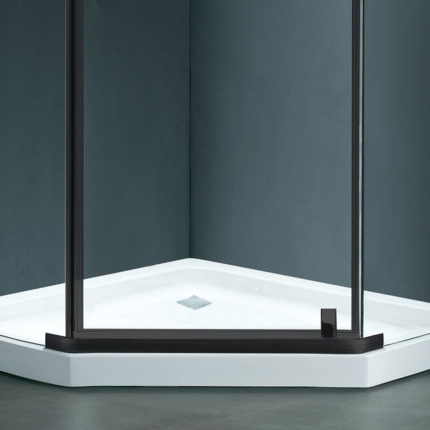 Douche d'angle Noire Pentago 90 et 100 cm