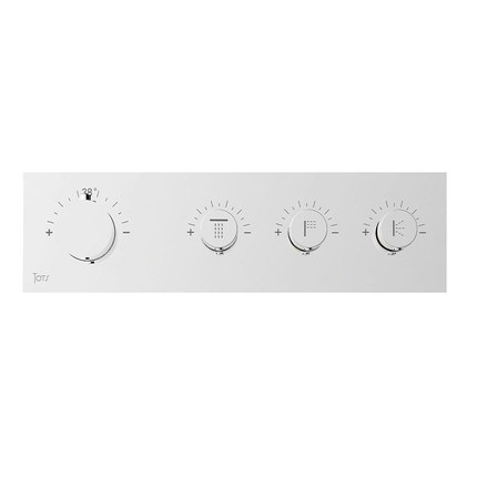 Mitigeur de douche thermostatique encastré trois voies chrome