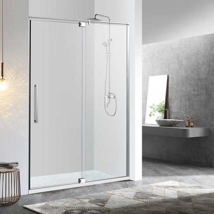 Porte de douche ouvrant avec fixe Adjust 123 à 134 cm