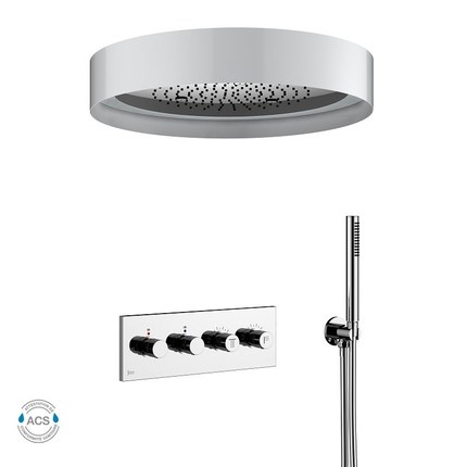 Kit douche encastrable double-fonction plafonnier LED rond