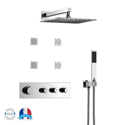 Kit de douche hydromassant 3 fonctions Quadra