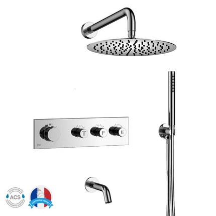 Kit bain douche thermostatique 3 fonctions Slimo
