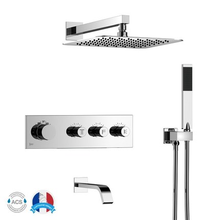 Kit bain douche thermostatique 3 fonctions Quadra