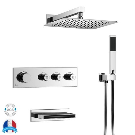 Kit bain douche thermostatique 3 fonctions Cascade