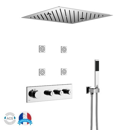 Kit de douche hydromassant 3 fonctions plafonnier