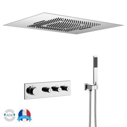 Kit de douche thermostatique 3 fonctions Plafonnier XXL