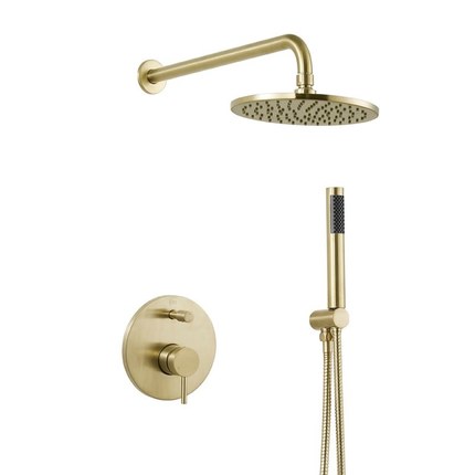 Kit de douche encastré Cezelo doré brossé