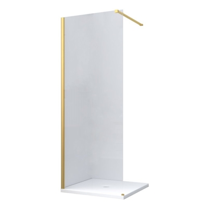 Paroi de douche fixe or brossé 80 cm à 180 cm