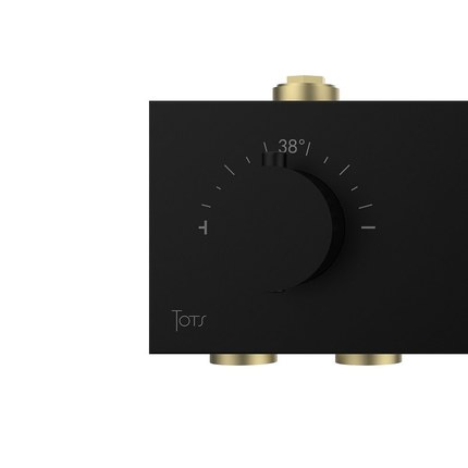 Mitigeur de douche thermostatique encastrable noir deux voies