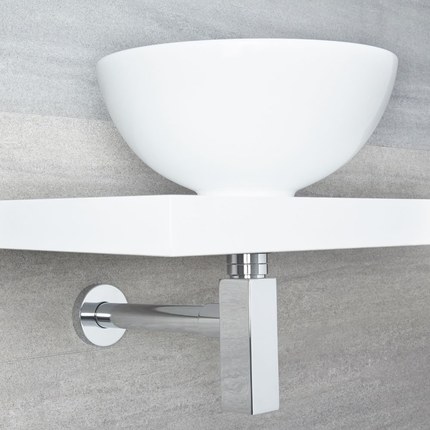 Siphon de lavabo carré chromé en laiton