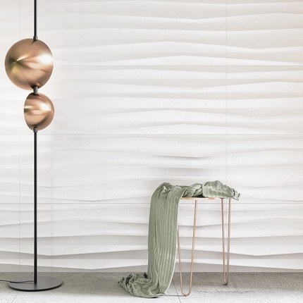Carrelage faïence 3D Linea blanc 40 x 120 cm