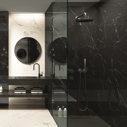Carrelage Nero marquina poli 60 x 120 cm