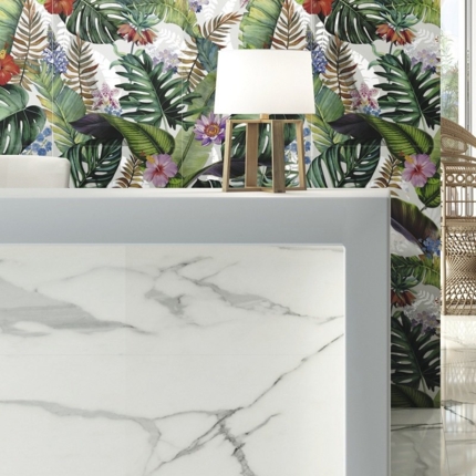 Faience murale Pol florale poli 60 cm x 120 cm 