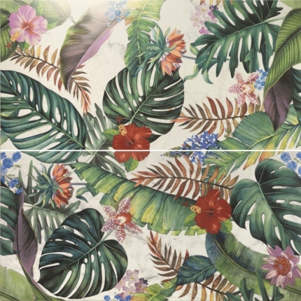 Faience murale Pol florale poli 60 cm x 120 cm 